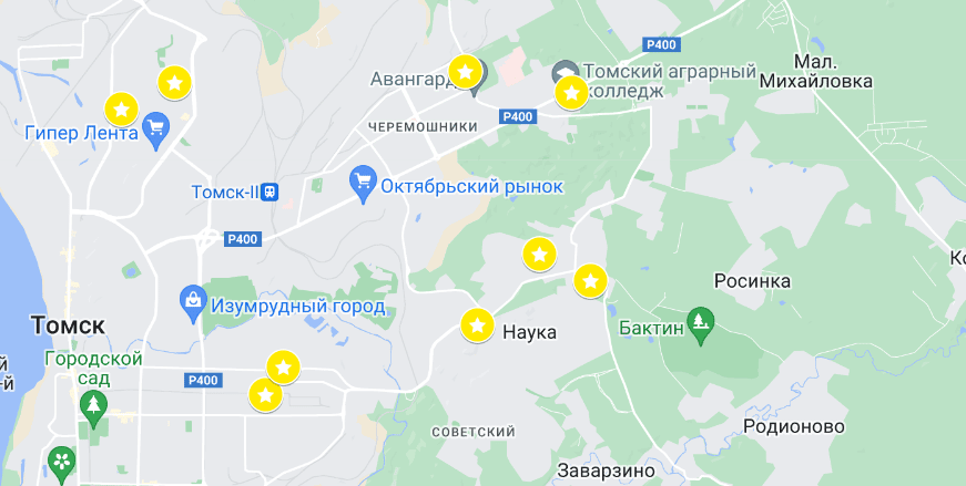 Восемь сеток для сдачи вторсырья на переработку разместили на карте Томска